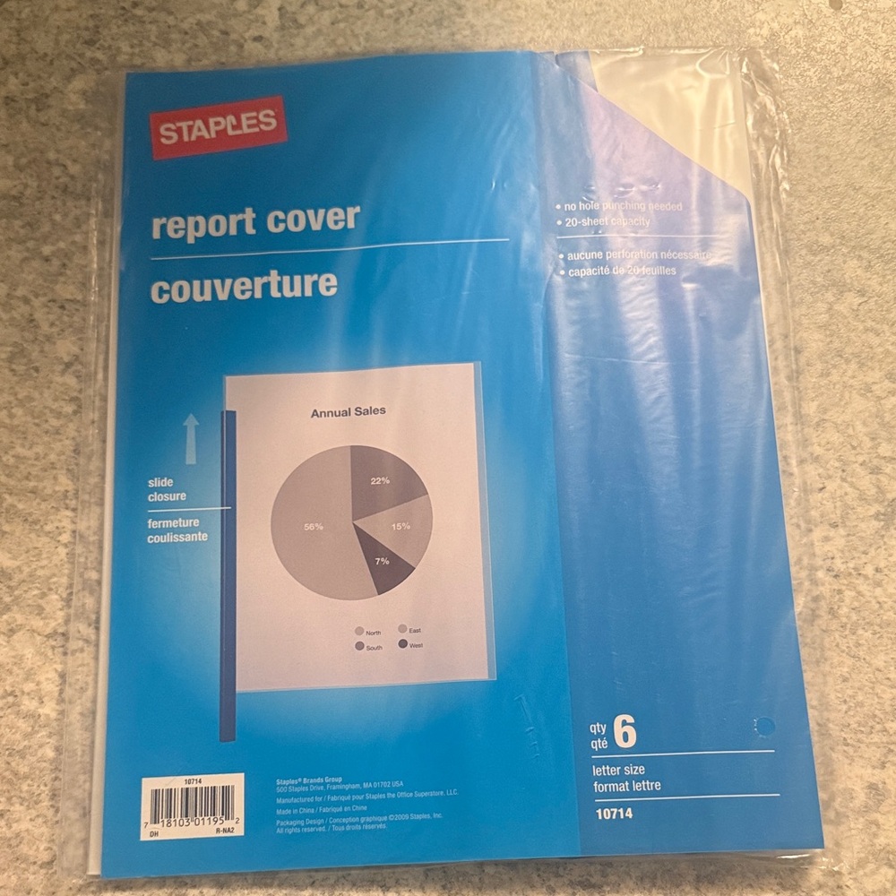 Staples Blue Report Cover